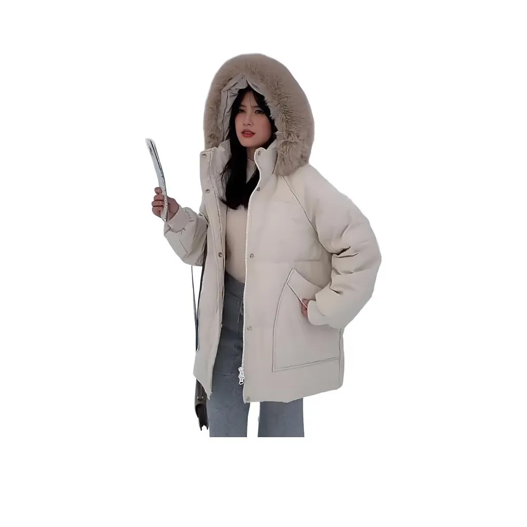 KXRP Белый хлопковый пуховик женские пуховики (пуховики)