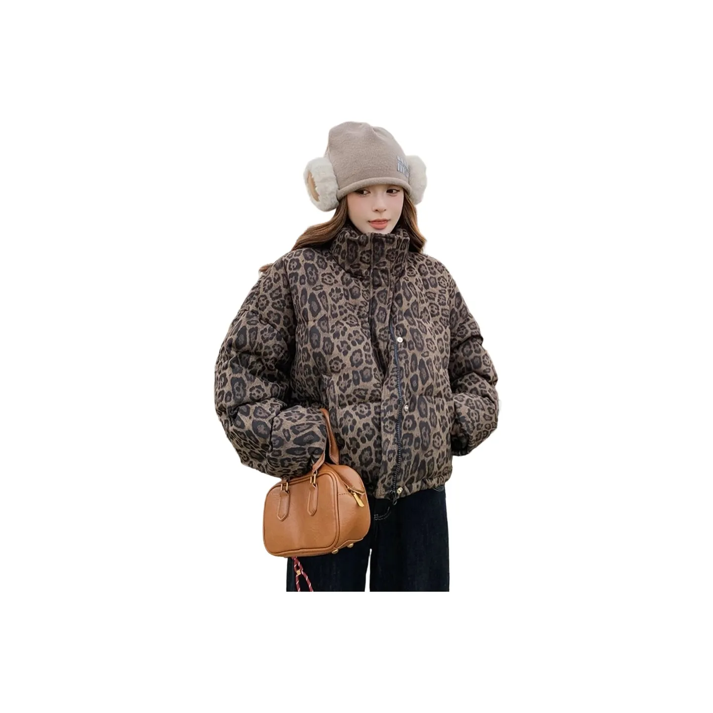 FLIM Леопардовый принт Женские пуховики