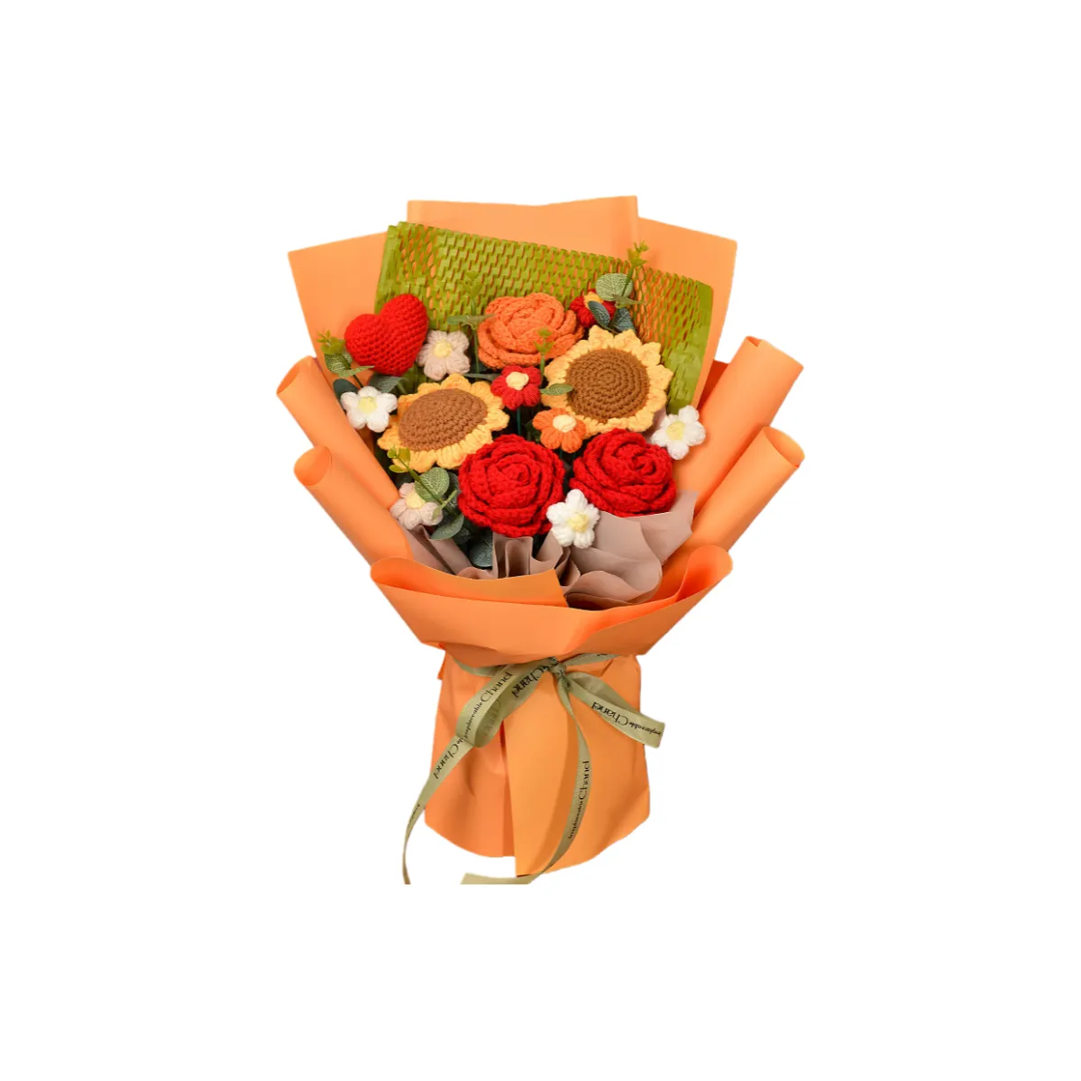 Pampered Journal Red Heart Розовый Подсолнух Трикотажная ткань Букет DIY Игрушки