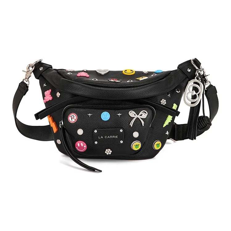 La Carrie Коровья кожа Сумка через плечо Стандартная Женская Черная