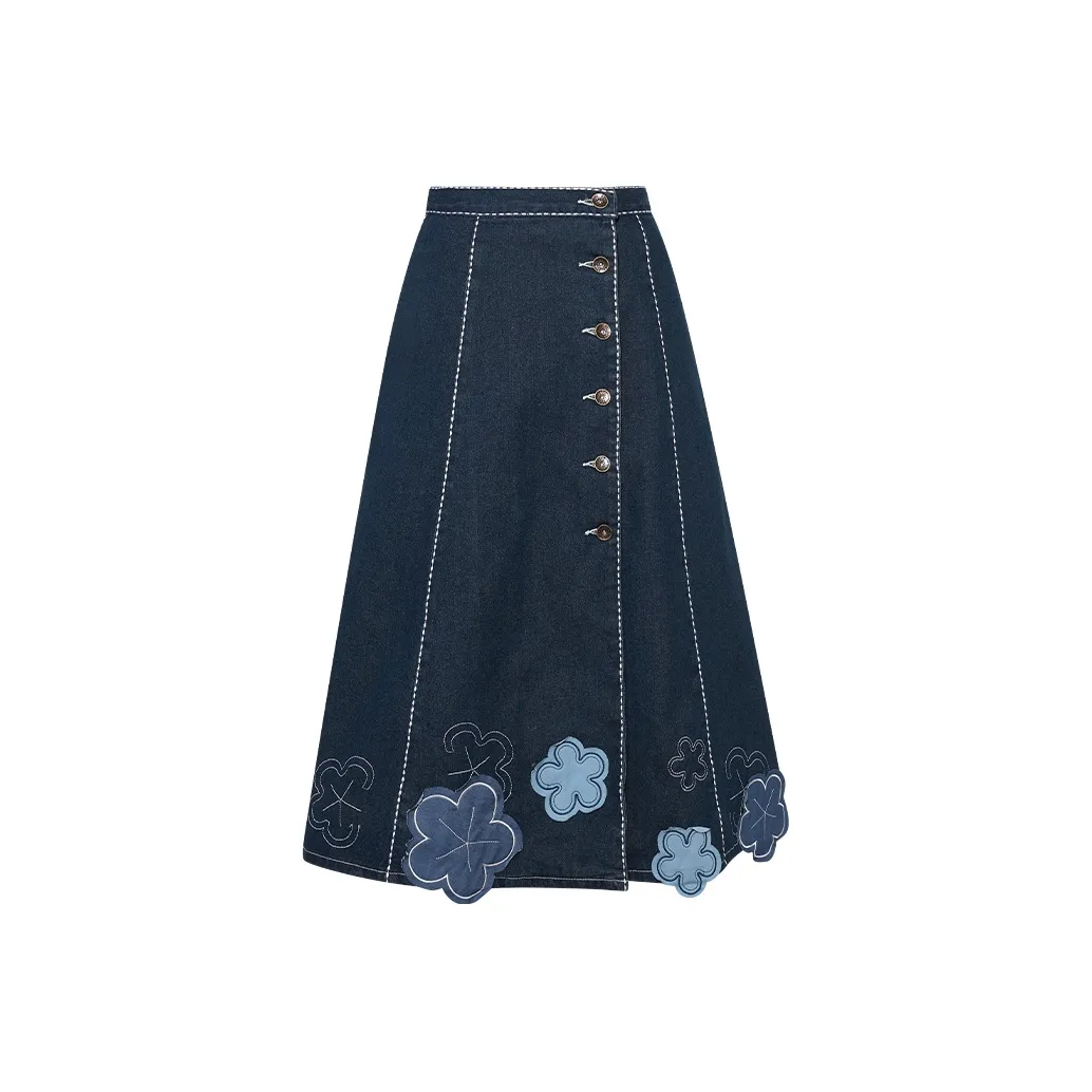 Two Or Three Things Деним Длинный Юбка Женские