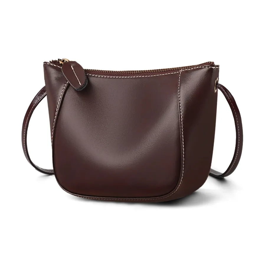 VINEY Коровья кожа Сумка через плечо Стандартная Женская Винно-кофейный Экрю Подкладочная ткань Абрикос