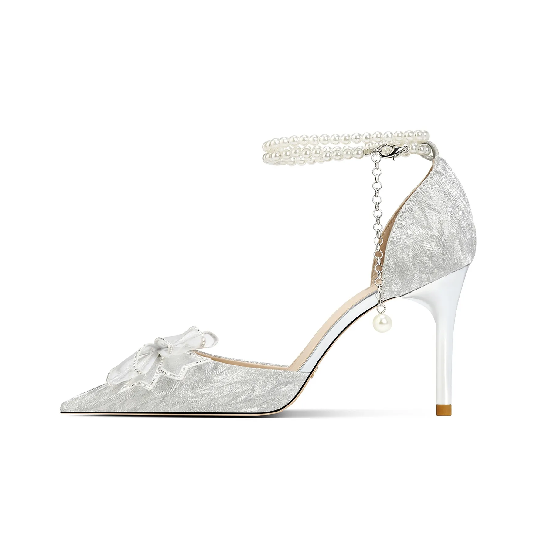 BEBE Подарочный набор коробка Низкий каблук Высокий каблук 8,5 см Женские Серебряный