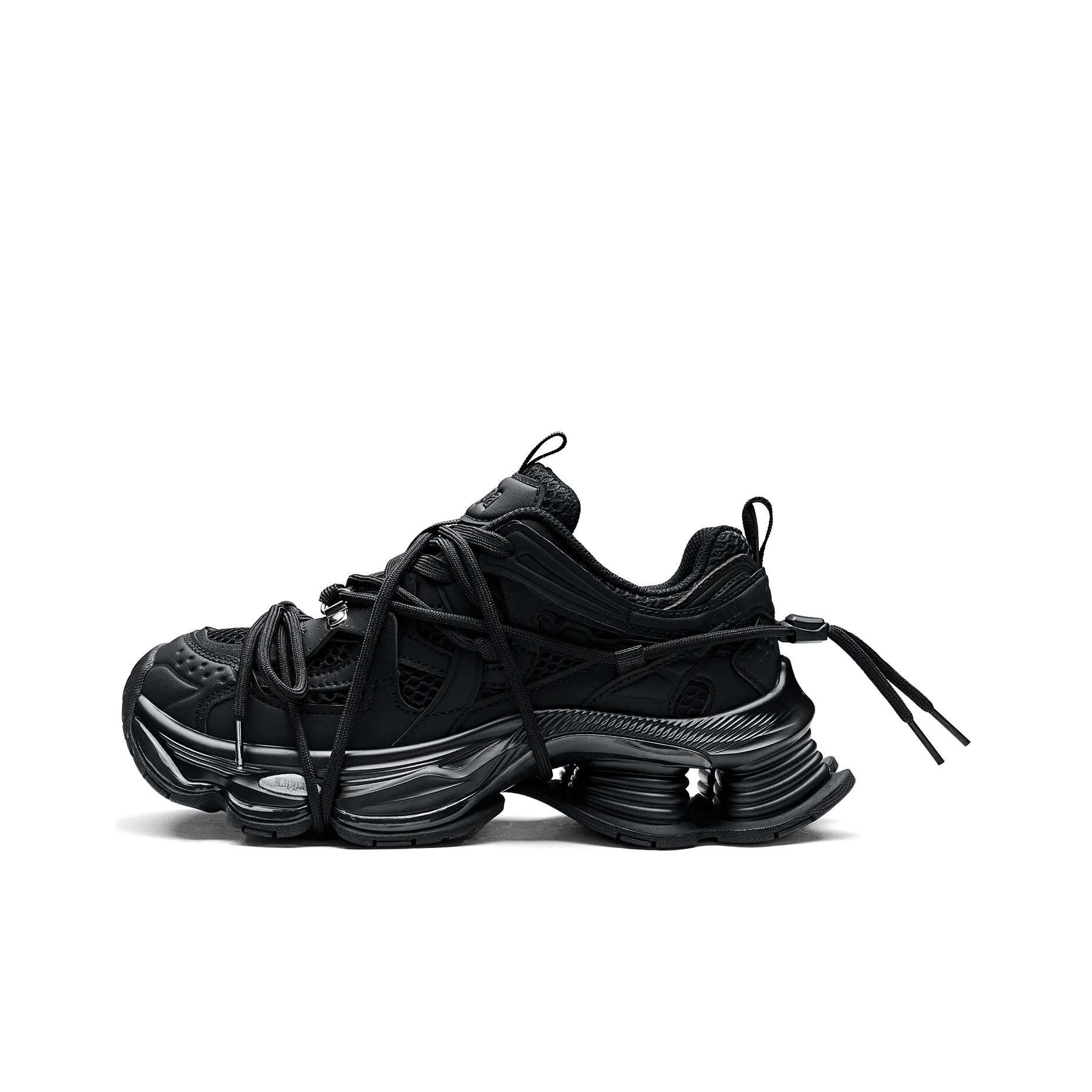 KAPPA Спина к Спине Устойчивые к истиранию Низкий Топ Толстая подошва Кроссовки Женские Черные