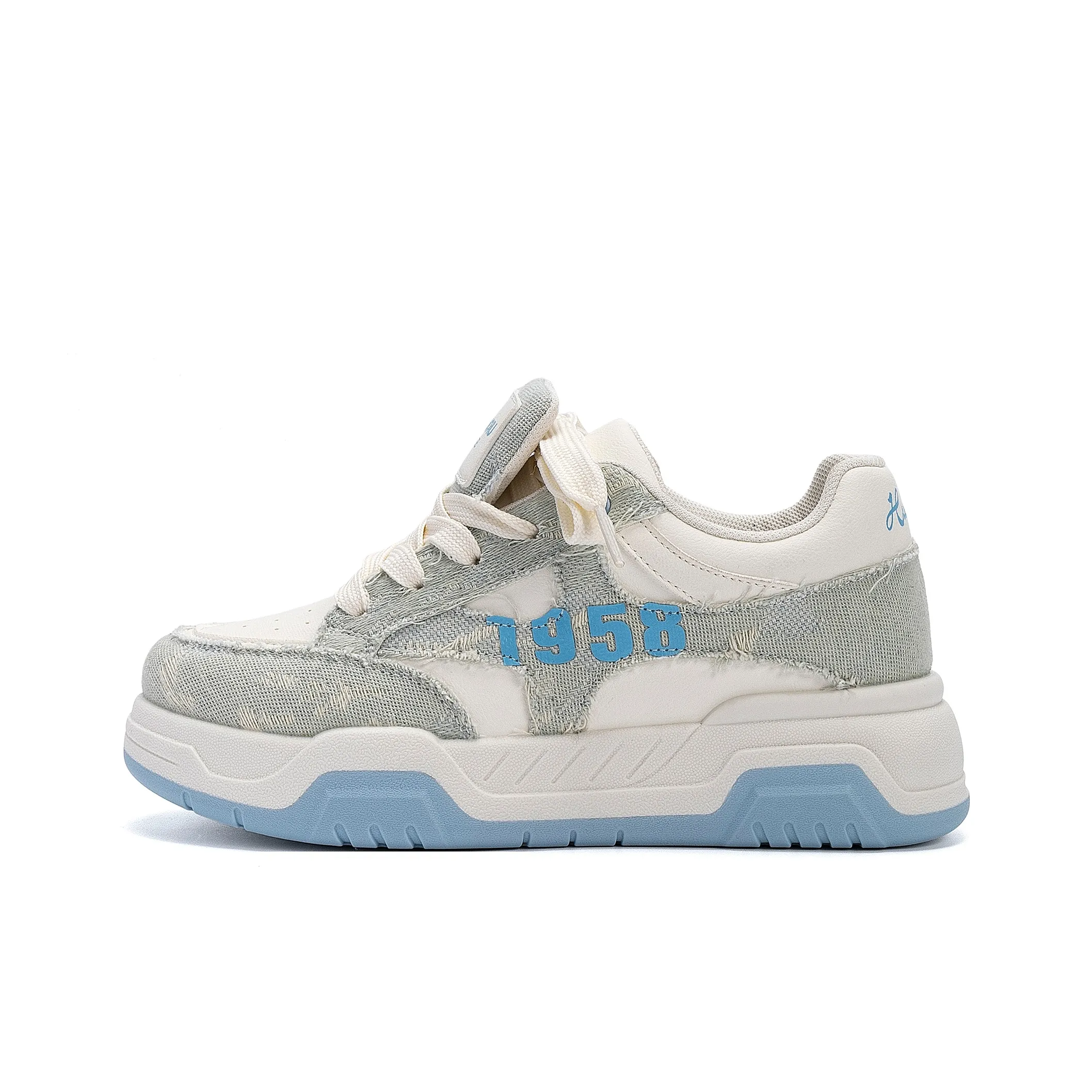 HUANQIU Обувь Покрытие Устойчивое к истиранию Низкий Топ Женская обувь Женская Бежево-синяя