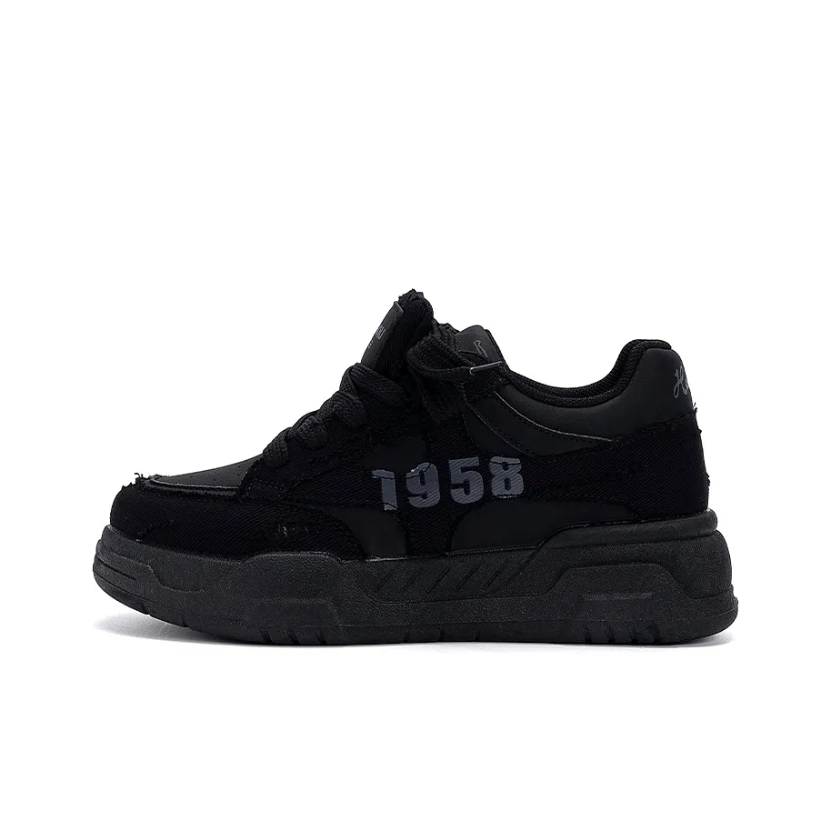 HUANQIU Покрытие устойчивое к истиранию увеличивающее высоту низкие кроссовки для скейтбординга женские чисто черные