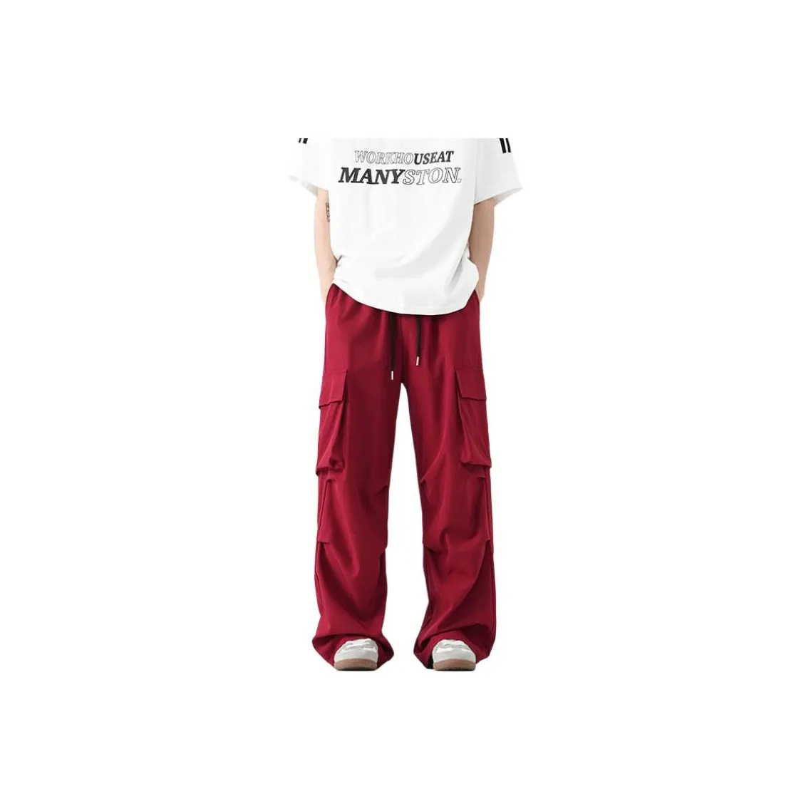 TUOFEI Red Unisex Casual Pants TUOFEI Красный Унисекс Повседневные Штаны