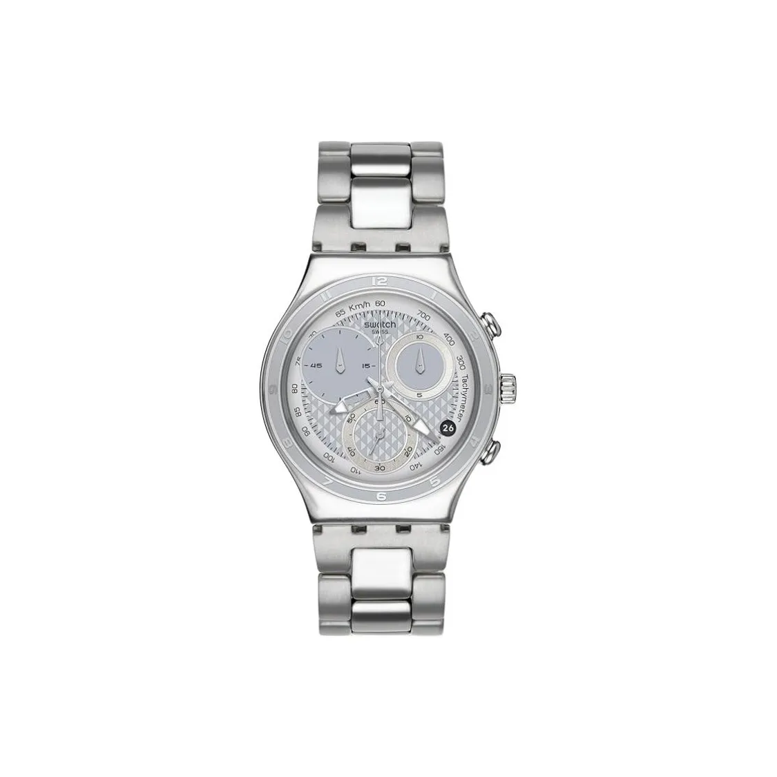 Swatch Quartz Механизм Мужские часы Циферблат 40 мм Серебристый корпус Нержавеющая сталь Ремешок из нержавеющей стали
