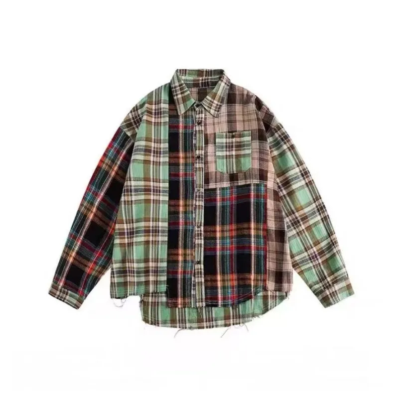 PLQV Зеленые Мужские Рубашки