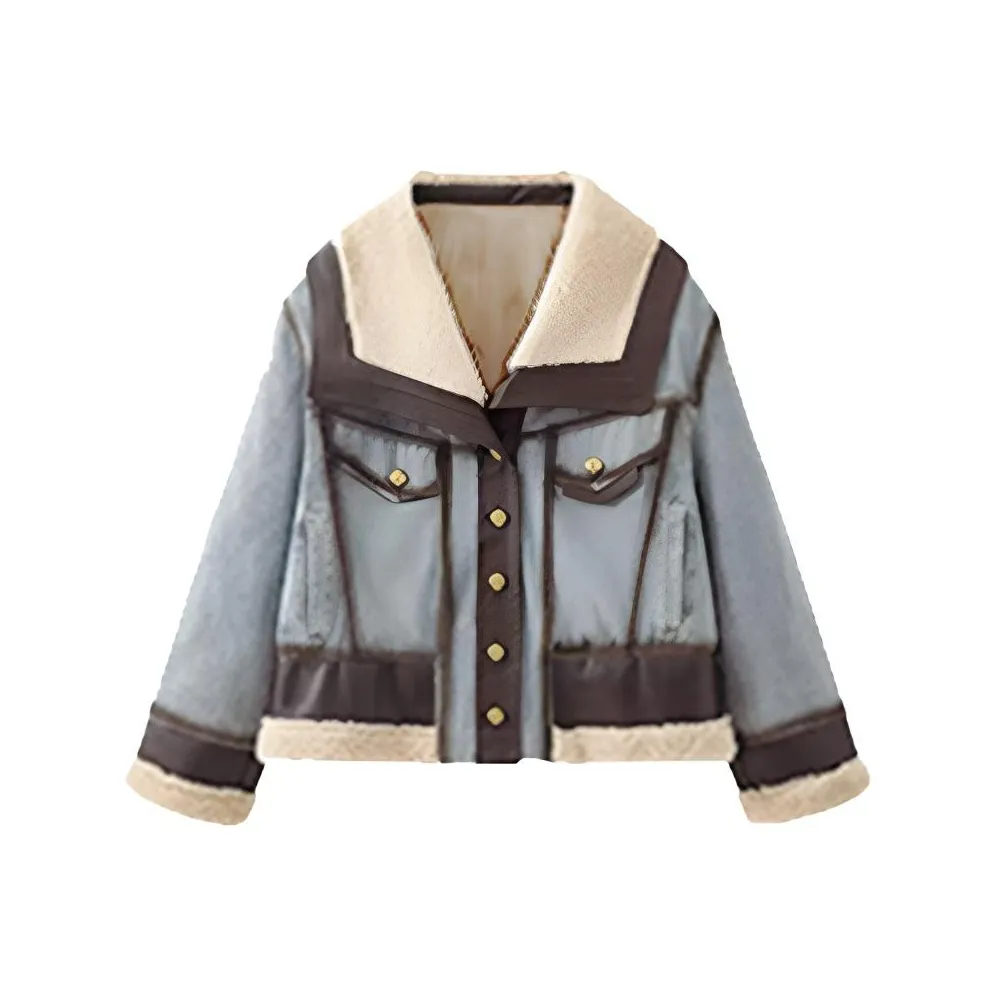 DITB Джинсовый синий Женские бархатные куртки