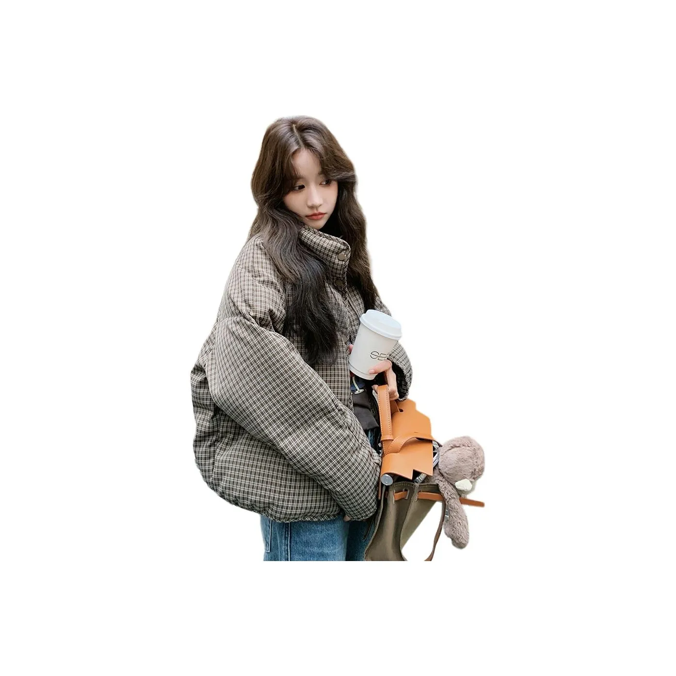 LANGQING Клетка Женские Пуховики