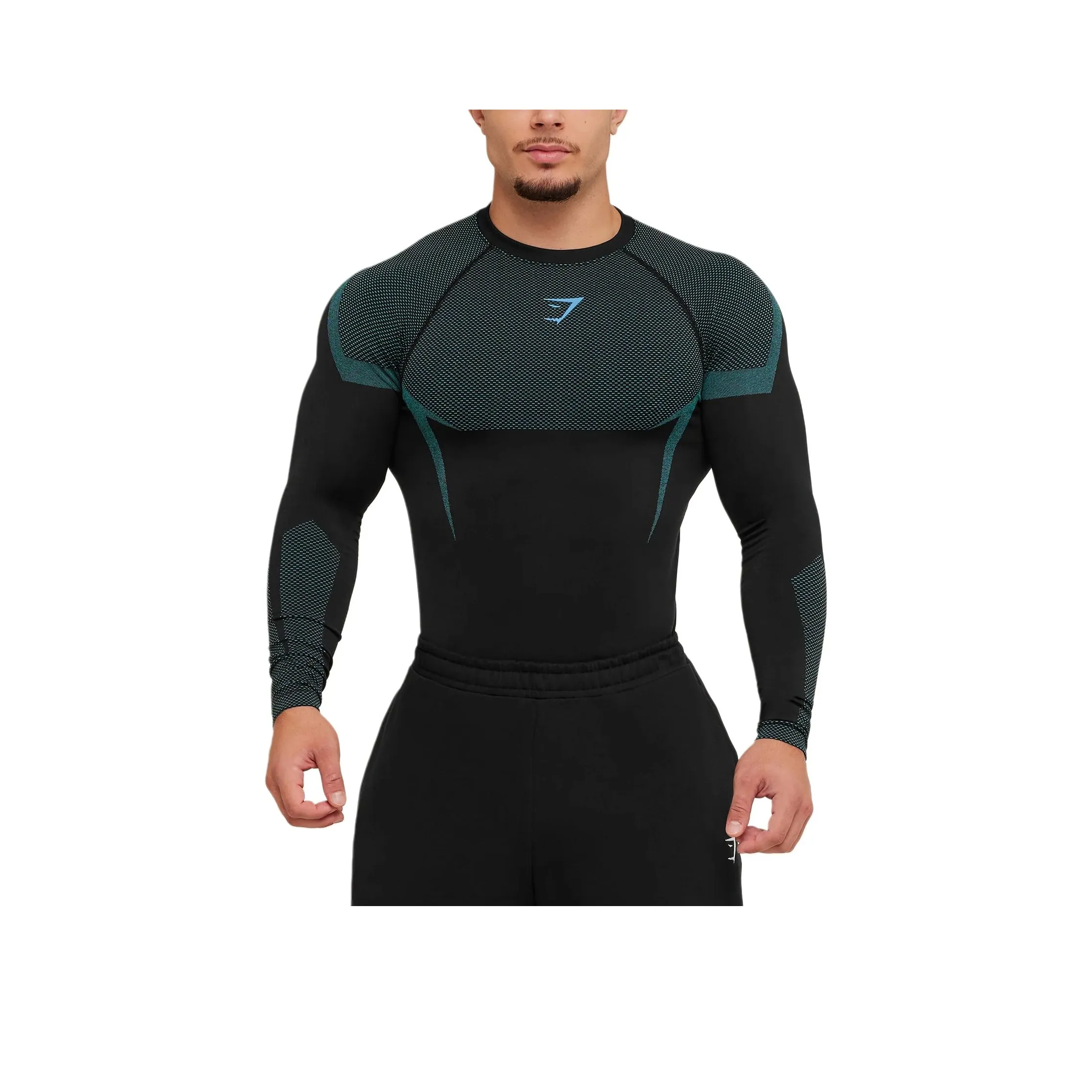 GYMSHARK Черный Синий Мужские T-рубашки