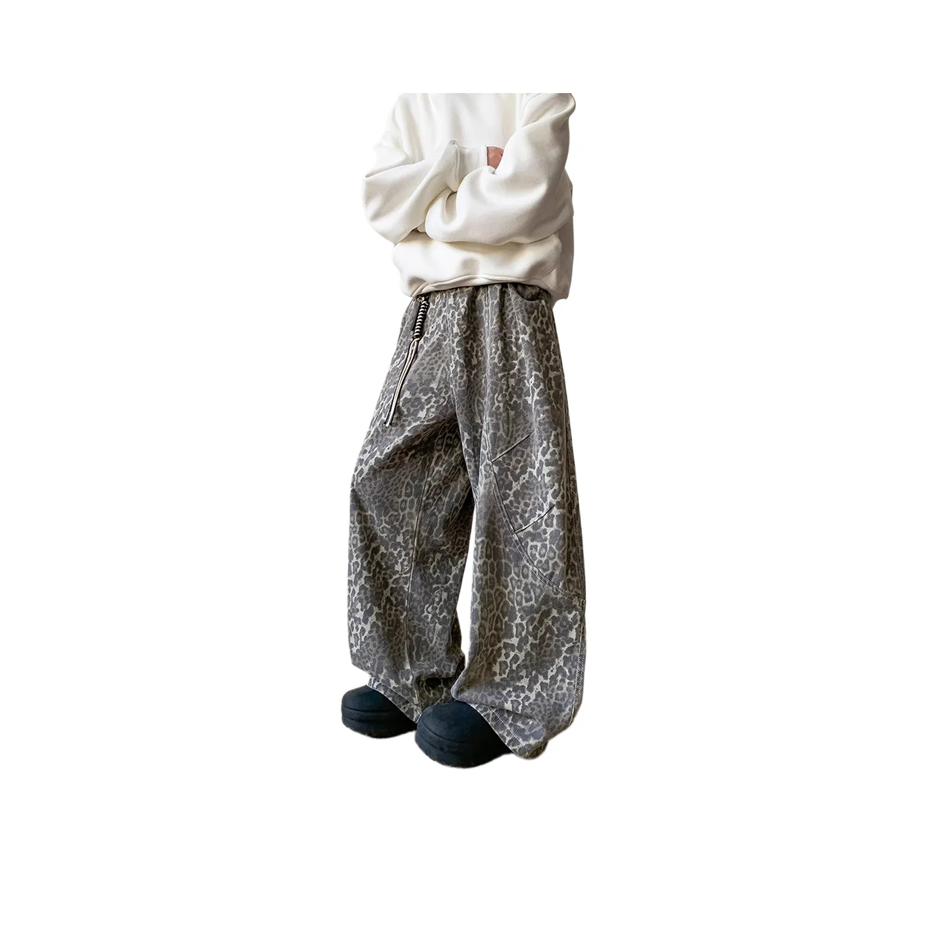 PANDA ADEVIL Леопардовый принт Унисекс Джинсы