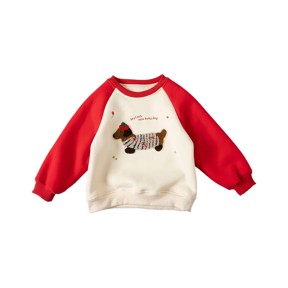SHIBU Сладкий Дом 2601 Щенок Флис Подкладка Худи Свитшоты Красный Детские Свитшоты