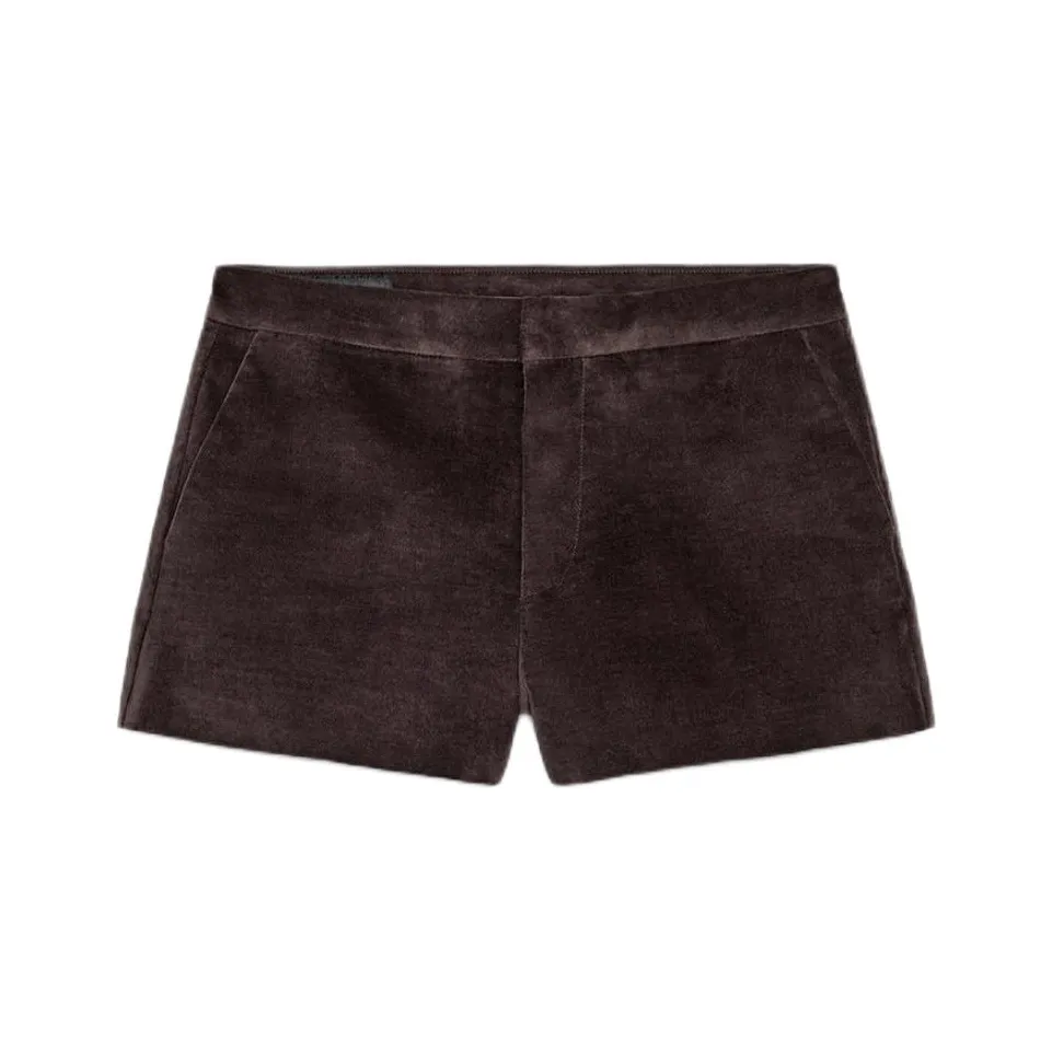 ZARA Темно-серый коричневый женский повседневный шорты