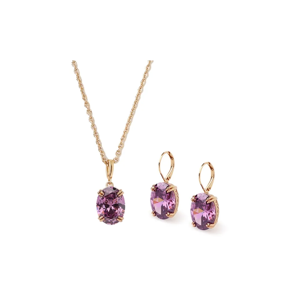 Retro Chic Ожерелье из латуни с позолотой и цирконием женское