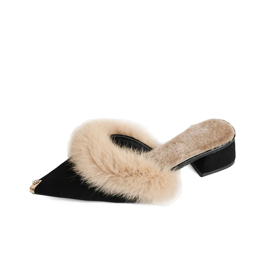 Rutai Резиновая подошва Флисовые домашние тапочки Женские