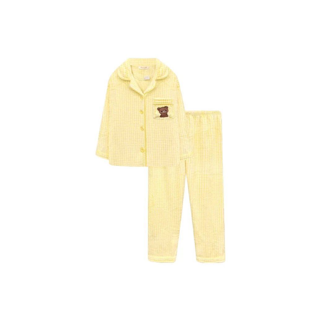 METE WHALE MT Медвежонок Клетчатый Комплекты одежды Женские Пижамные комплекты