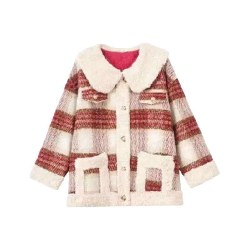 MITX Клетчатый пальто женские пуховики