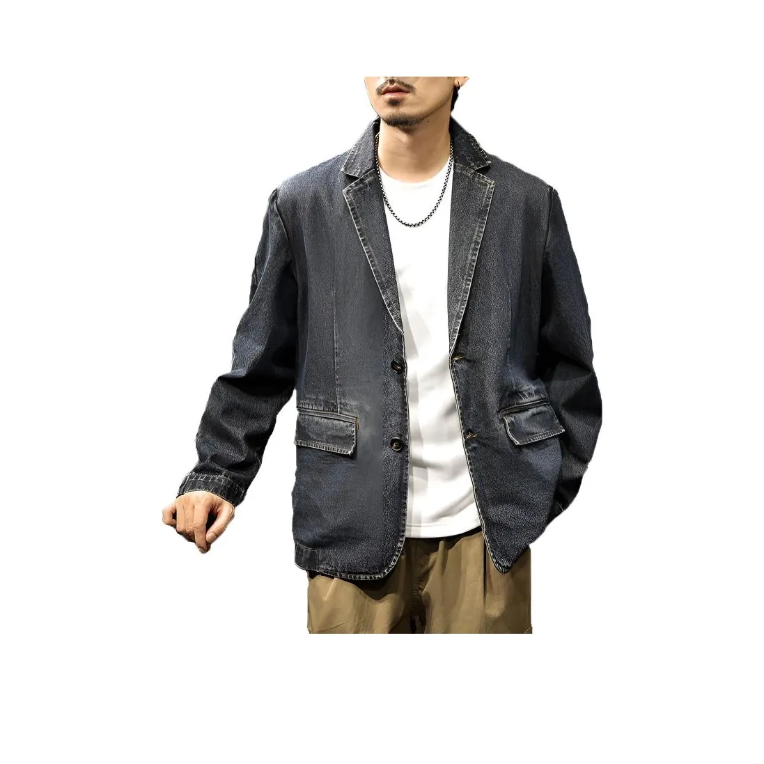 LUJIEBANG Синий Черный Мужской Джинсовые Куртки