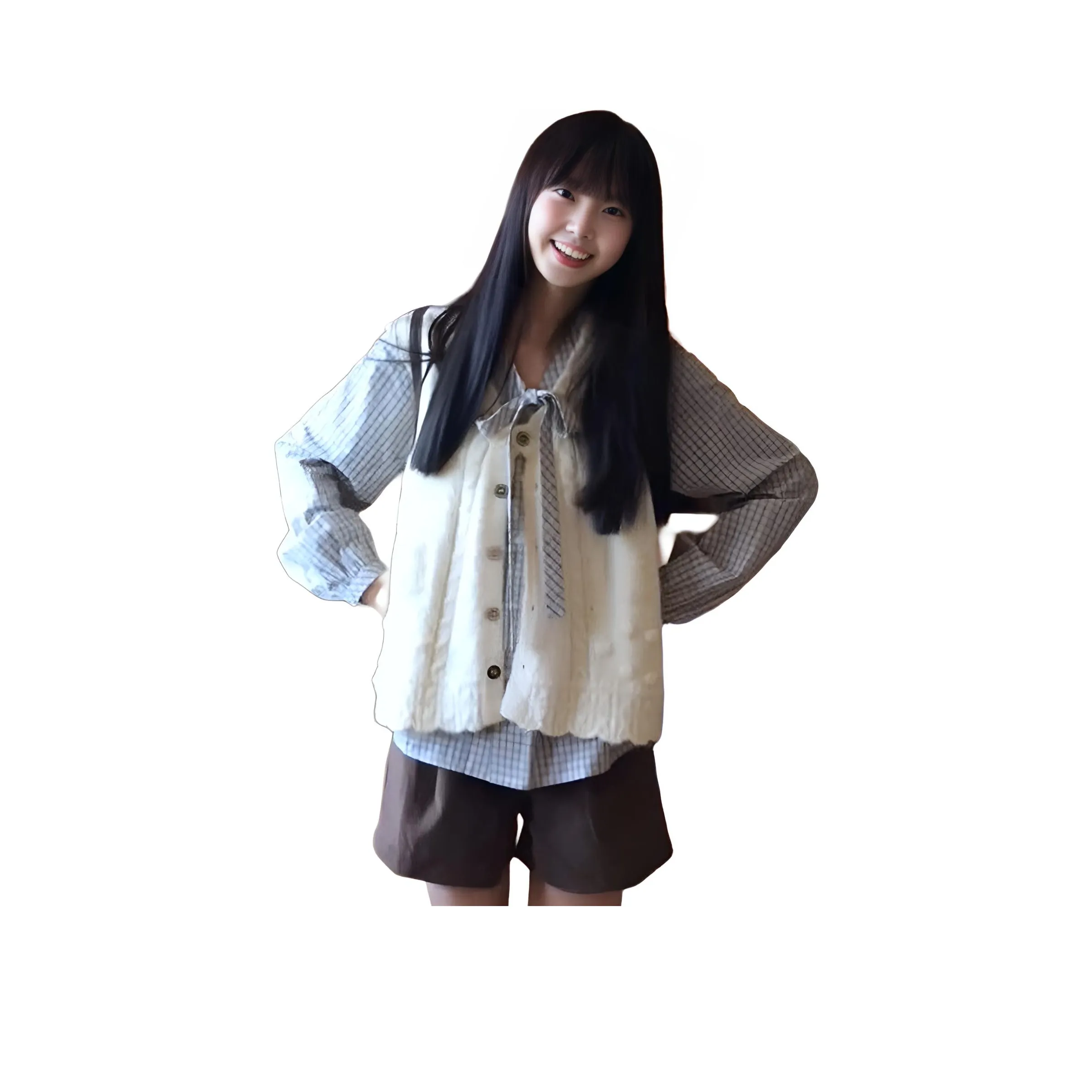 MDEHT Рубашка + Жилет Женские Рубашки