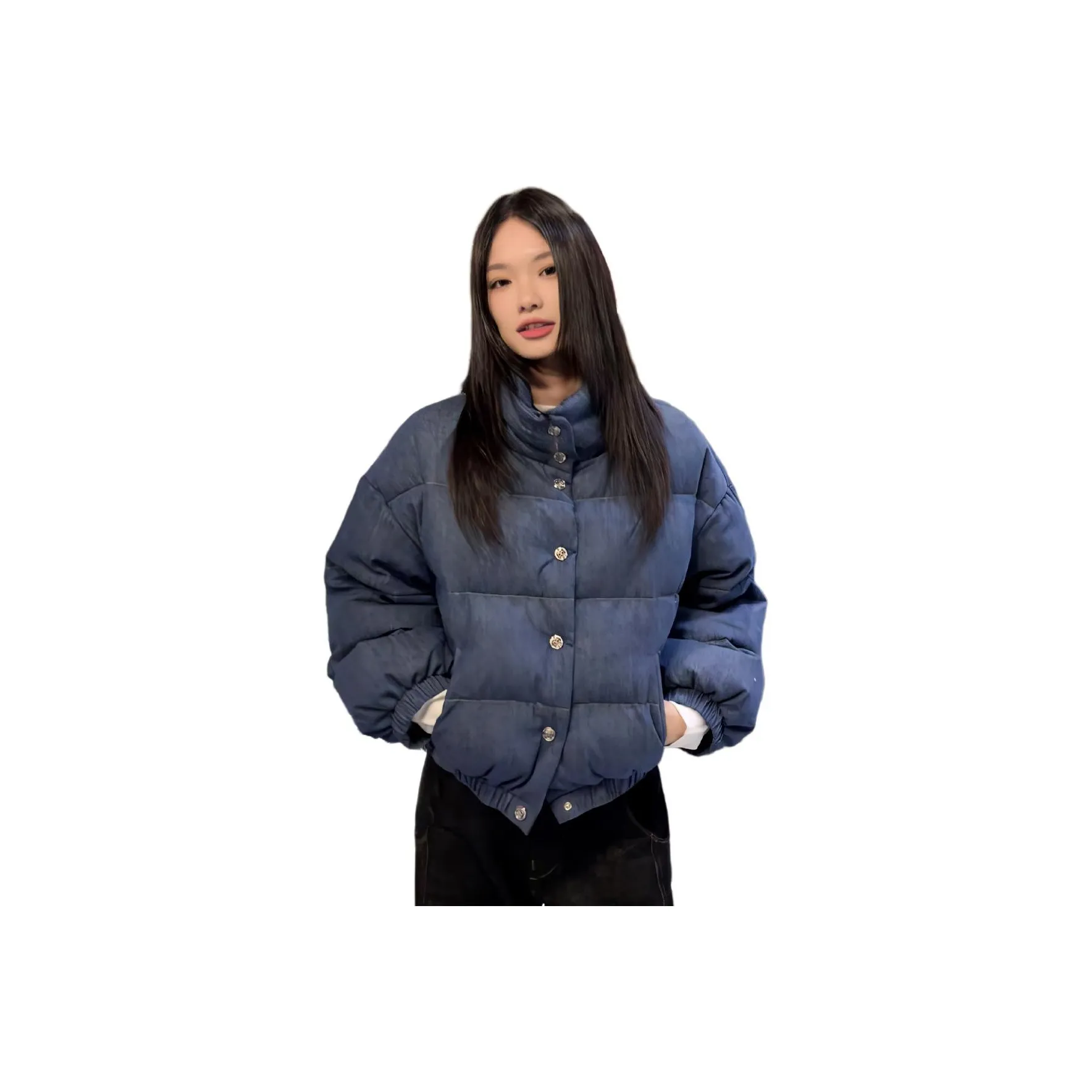 LANGQING Джинсовый синий Женские пуховики