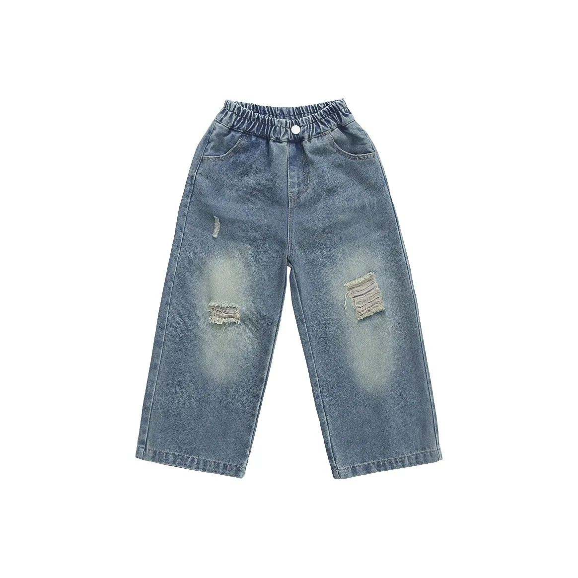 RHOBESAM Размер 7 Детский Деним Одна Кнопка Рваные Джинсы Цвет Изображения Kids Джинсы
