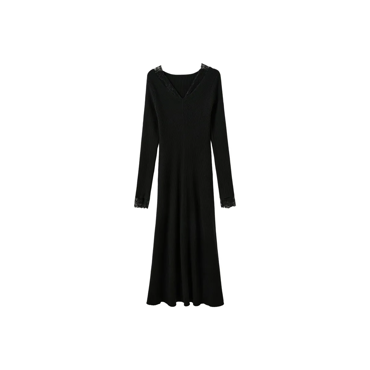 3COLOUR Длинное платье с длинными рукавами женское