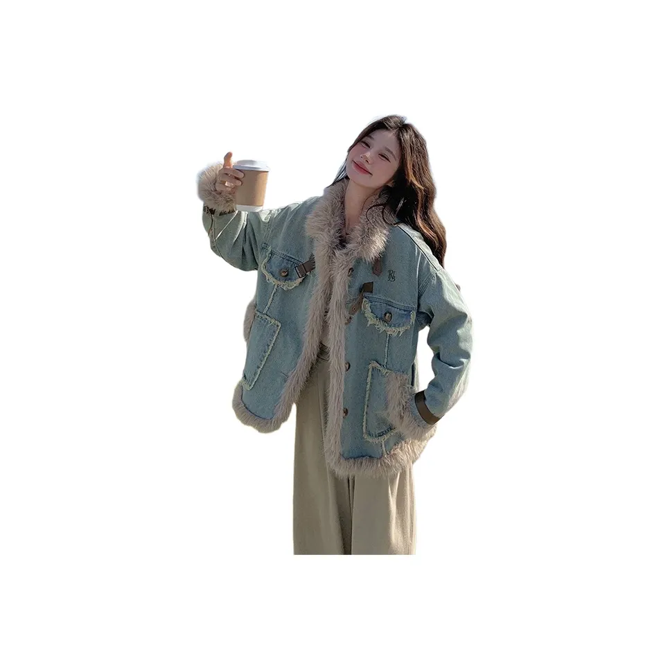 PNVB Синий Женские Джинсовые Куртки