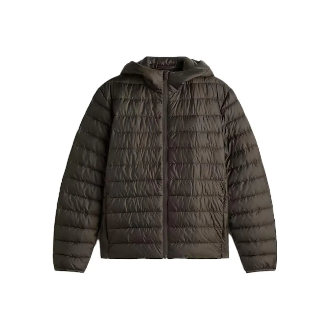 H M Темный хаки зеленый мужской пуховик (пуф)