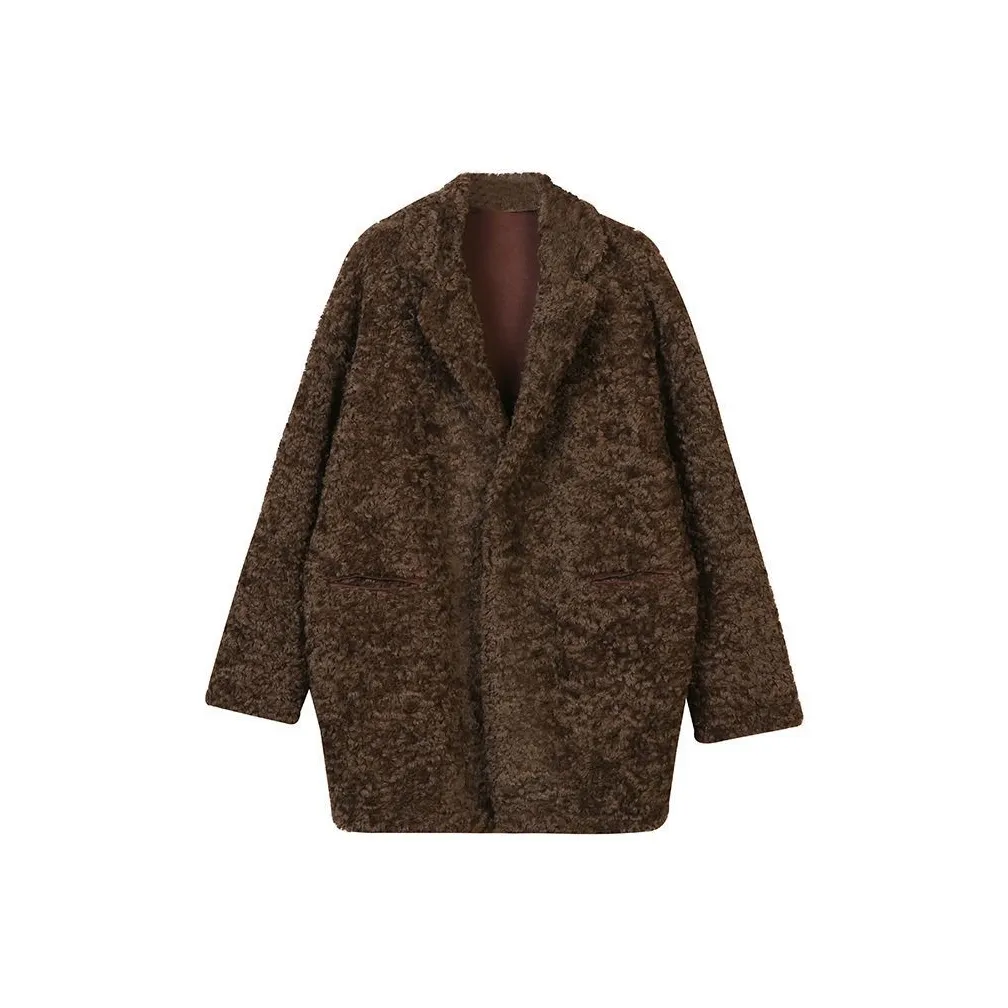 MDEHT Темно-коричневое женское пальто