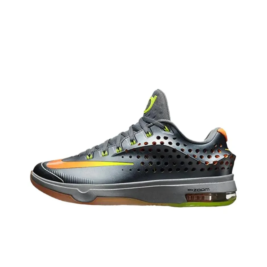 Nike KD 7 ELITE Команда Упаковка Противоскользящие Устойчивые к истиранию Низкий Топ Баскетбольные кроссовки Мужские Серебристо-желтые