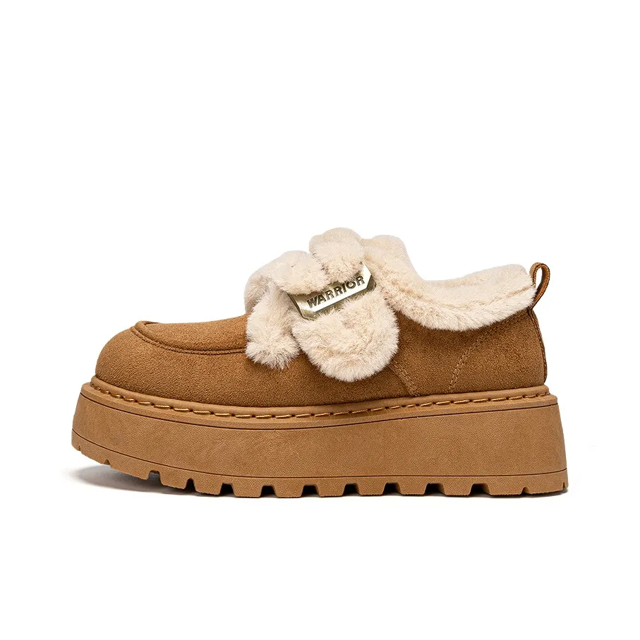 Warrior Термическая Аbrasion-Resistant Увеличение Высоты Низкий Топ Утепленная Обувь Женская CAMEL