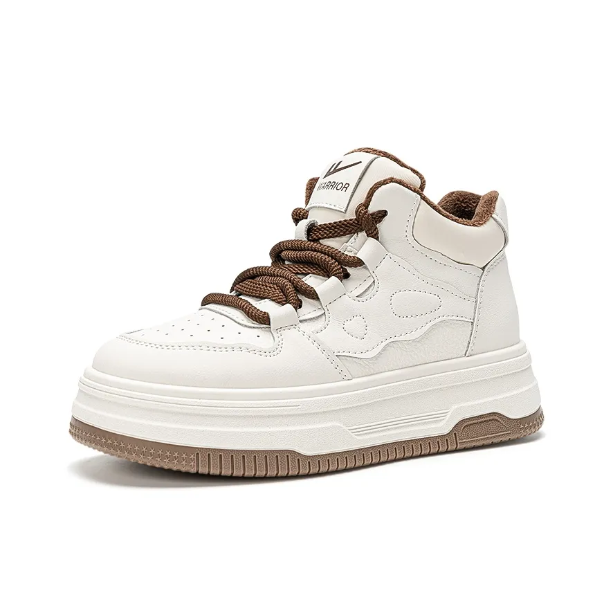 Warrior Скейтборд Кроссовки Высокие Белые Коричневые Женские