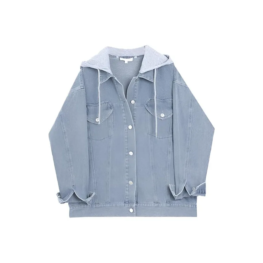 Leather Cat Denim Jacket Women's