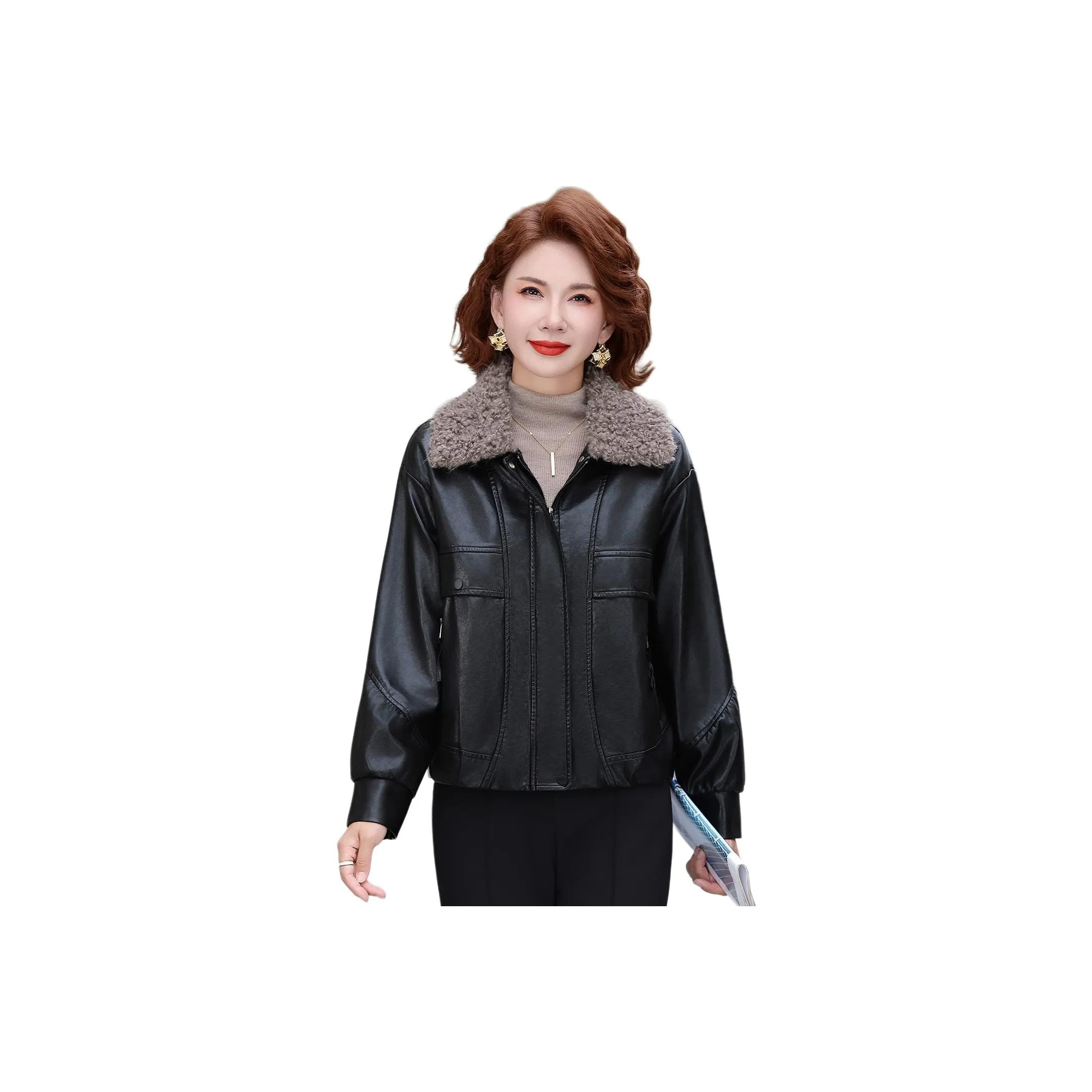 PIERRE CARDIN Кожа Куртка Женская