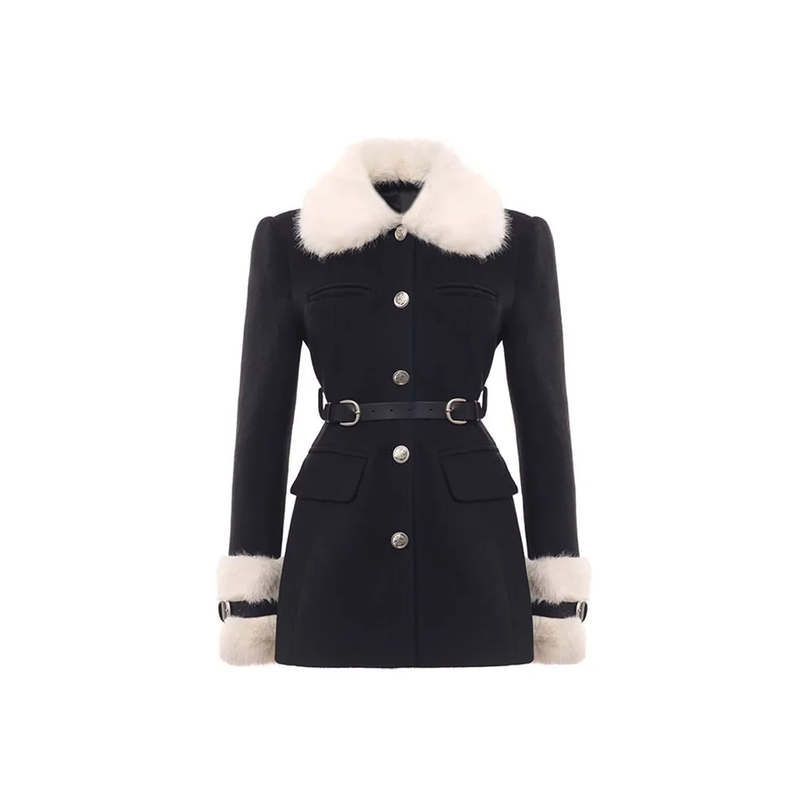 MDEHT Черное [Утепленное] Женское Пальто