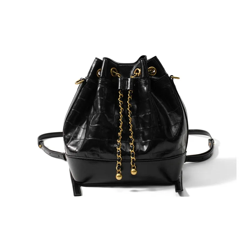 Simedin Рюкзак из коровьей кожи маленький женский глубокий черный стиль Майярд коричневый