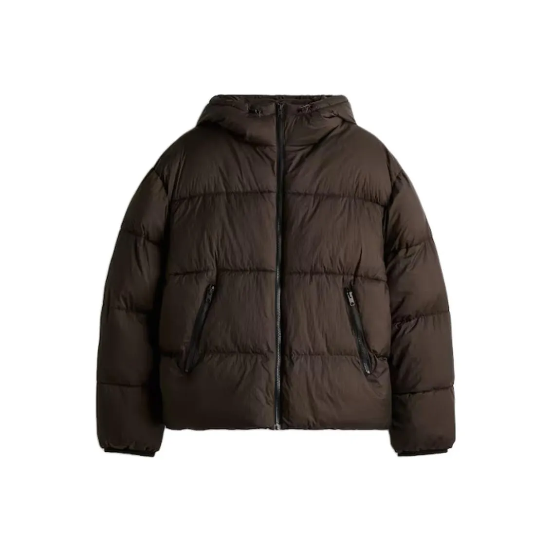 H M Темный хаки зеленый мужской пуховик (пуф)