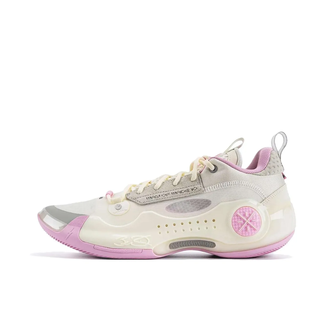 Подкладка WOW 10 Амортизация Отскок And Покрытие Низкий Топ Баскетбольные Кроссовки Мужские Белый Розовый