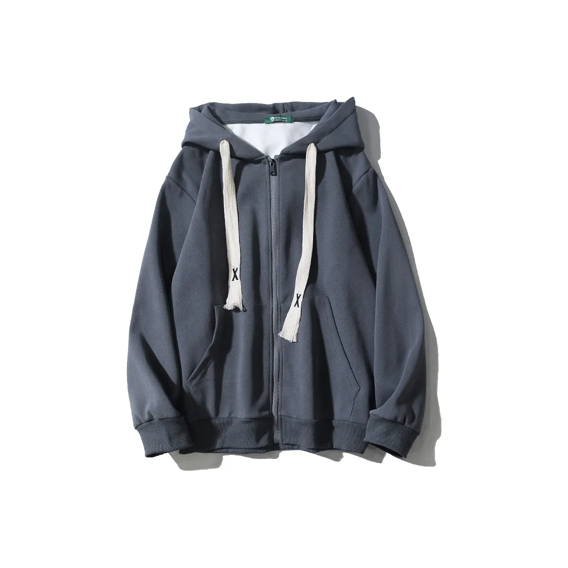 LUANBU Осенний худи кардиган винтажный неформальный стиль универсальный свободный крой пара однотонный пальто унисекс