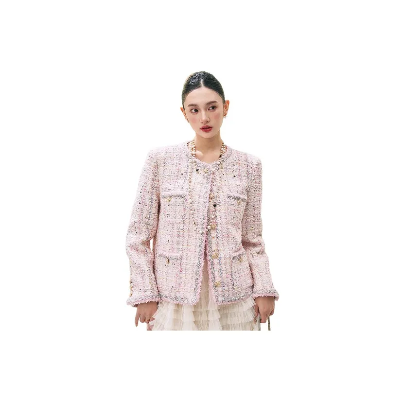 Devanro Розовый Женский Короткий Пальто