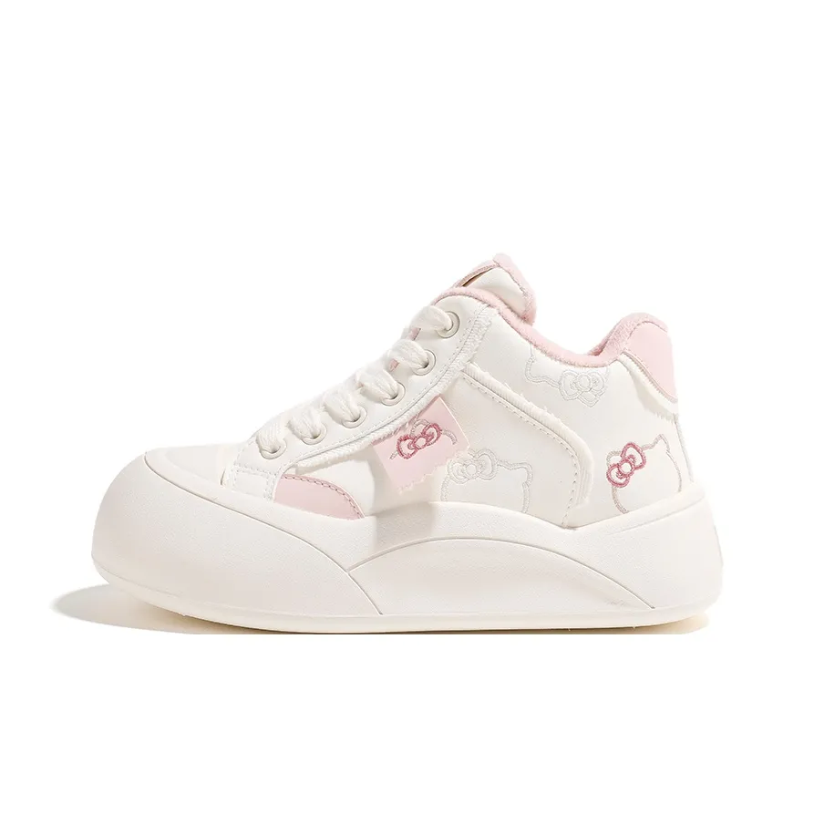 HUANQIU Скейтборд Кроссовки MID Топ Бежевый Розовый Женские