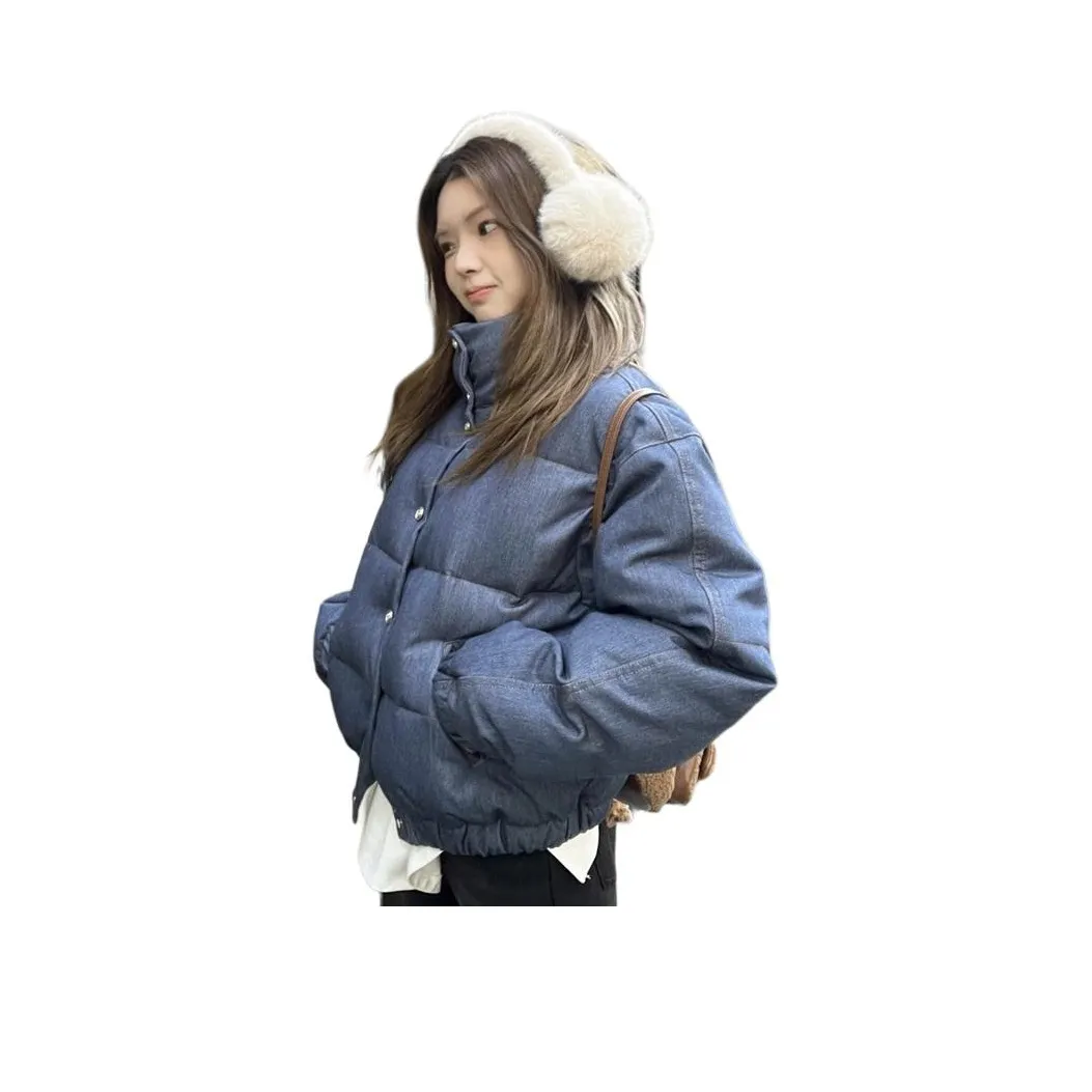LANGQING Джинсовый синий Женские пуховики