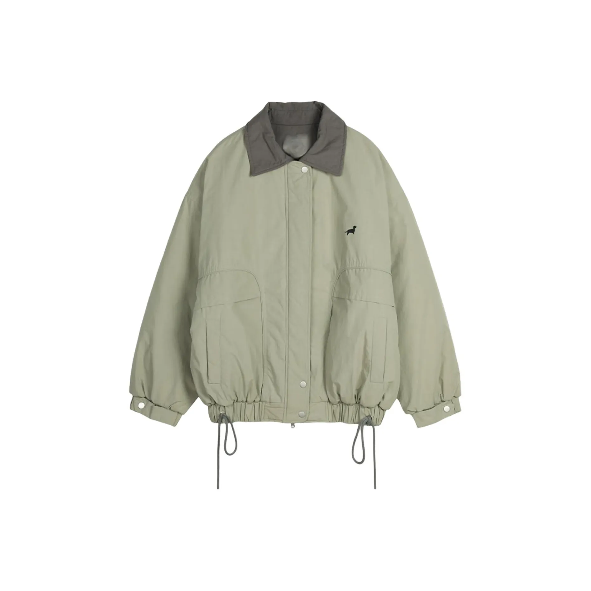 MDEHT Серый Зеленый Утепленный Женский Пуховик