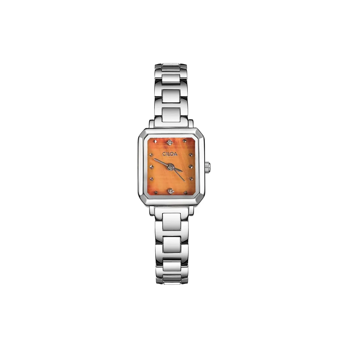 CILOA Кварцевый механизм стальной ремешок женские часы апельсин циферблат часов
