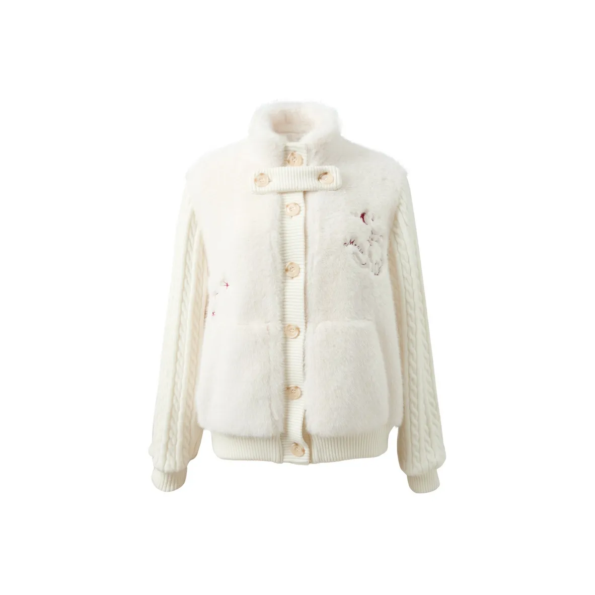 3COLOUR Velvet Feel Coat Women's