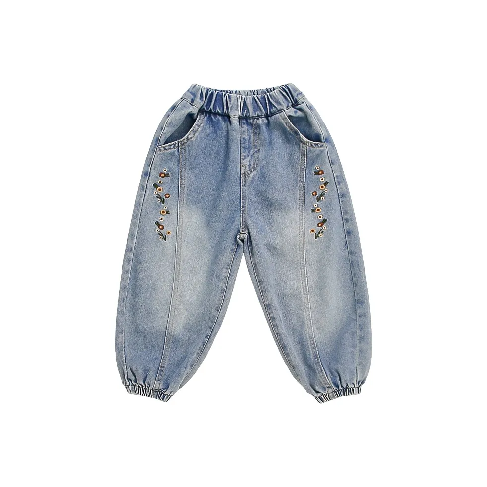 RHOBESAM Размер 7 Детский Деним Боковая сторона Вышивка Джинсы Цвет изображения Kids Джинсы
