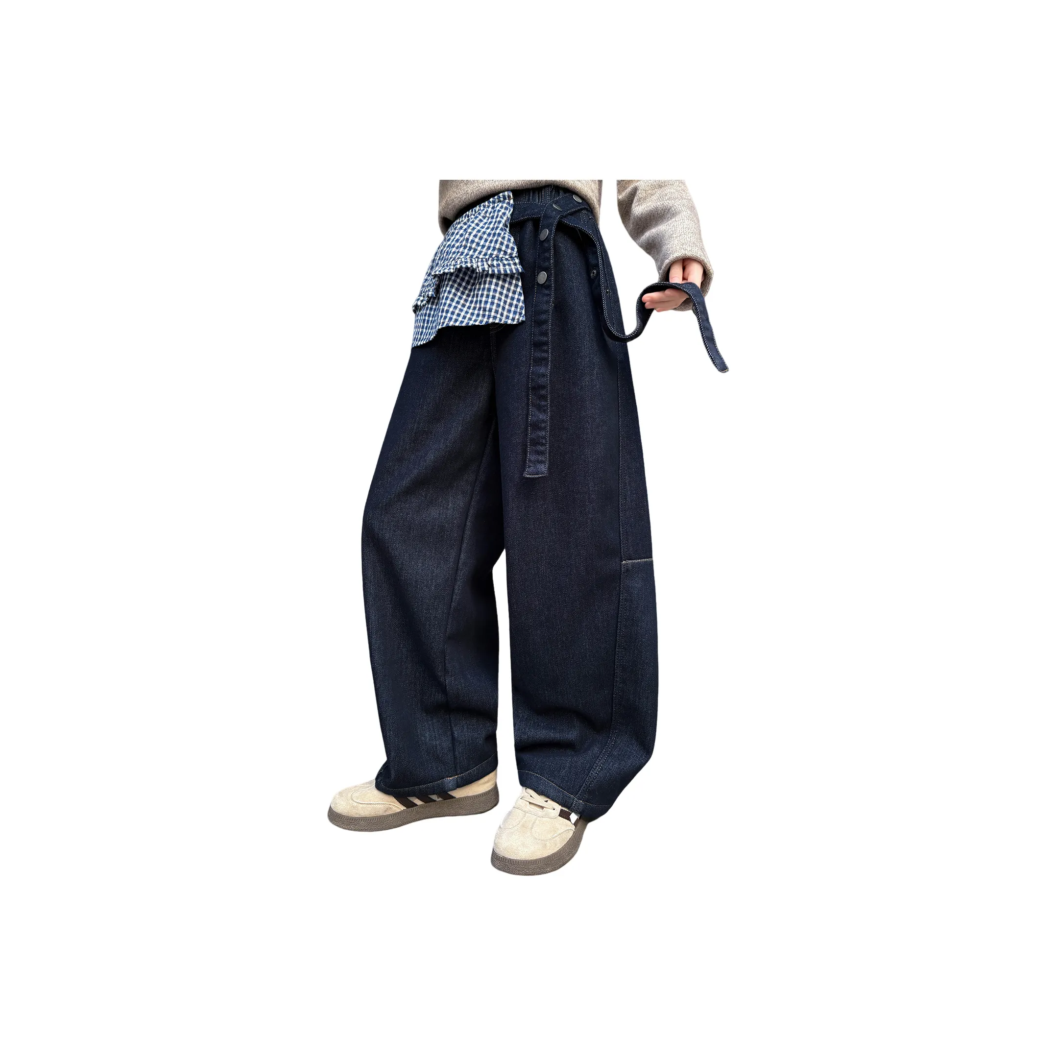 WEILAIZHIXING Синие Черные Джинсы для детей