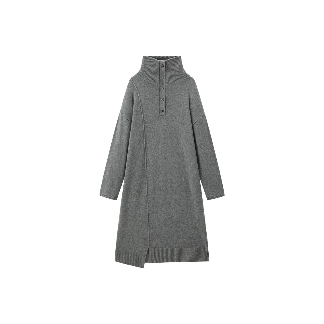 PEACEBIRD Stealth Серый Женские Длинные Платья с Длинными Рукавами